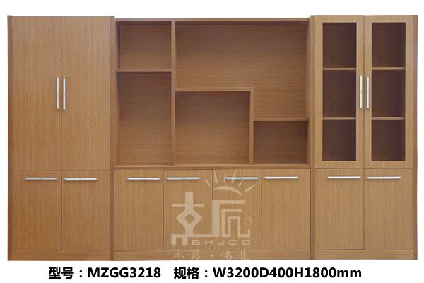 木質(zhì)文件柜板式竹木色系列產(chǎn)品展示-上海辦公家具